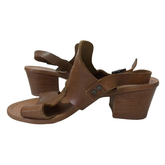 Barbara Barbieri Sandals Womens 6 Brown Leather Heel Open Toe Ankle Strap - Picture 5 of 10